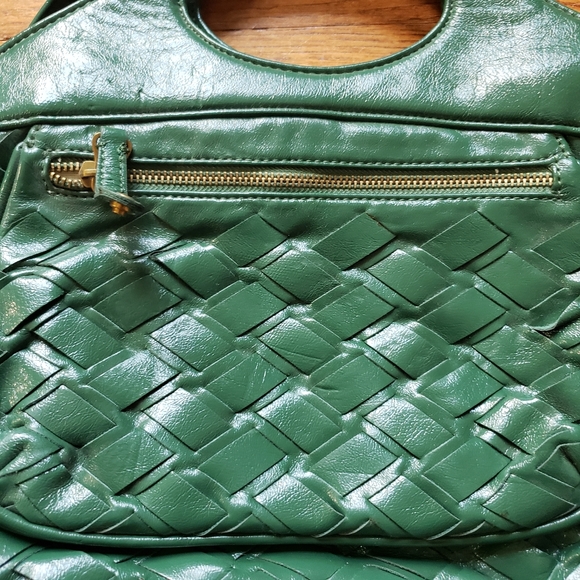 Gryson for Target | Green Patent Leather Woven Handbag - Picture 2 of 9